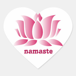 yoga pink lotus namaste heart sticker