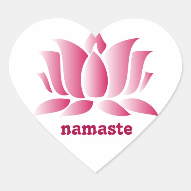 yoga pink lotus namaste heart sticker (Front)