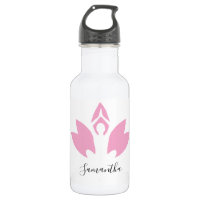 Yoga, Pink Lotus, silhouette, modern script,