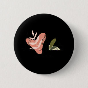 Yoga Plants Coffee Minimalist Line Art Women 6 Cm Round Badge