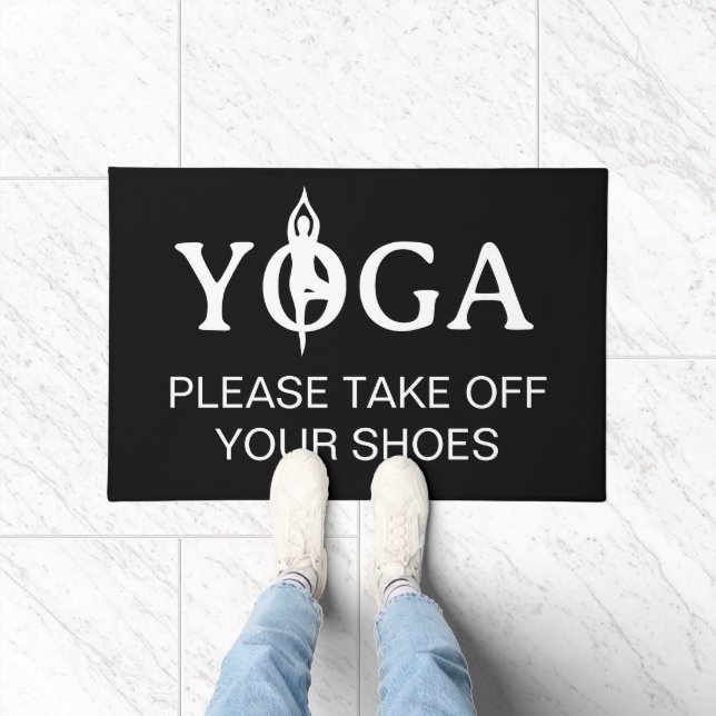 Yoga Please take off your shoes floor door mat (Indoor)