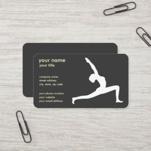 Yoga Pose Black Silhouette Business Cards