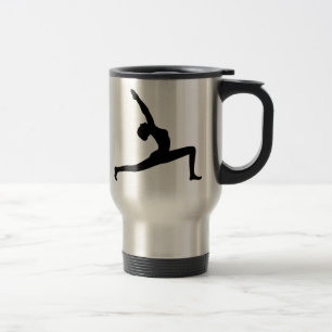 Yoga Pose Black Silhouette Travel Mug