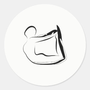 Yoga pose classic round sticker