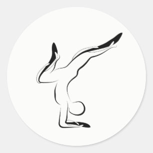 Yoga pose classic round sticker