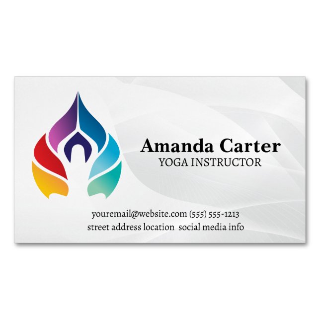 Yoga Pose | Colours Magnetic Business Card (Front)
