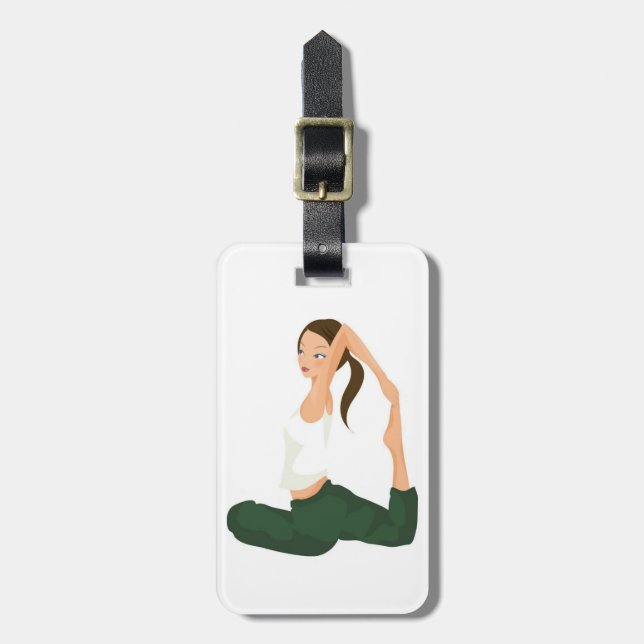 Yoga Pose Female Yoga Practitioner Personalised Luggage Tag (Front Vertical)