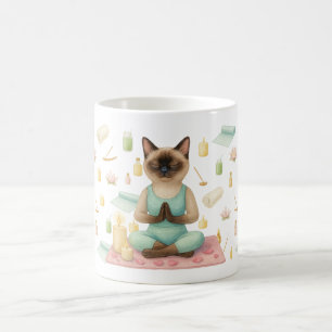 Yoga Pose for Siamese Cat Lovers Coffee Mug