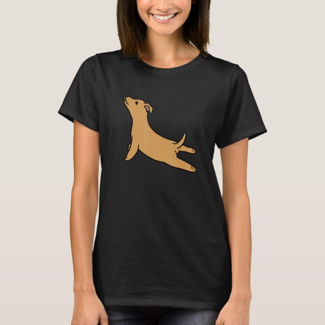 Yoga Pose Ginger Dog T-Shirt (Front)