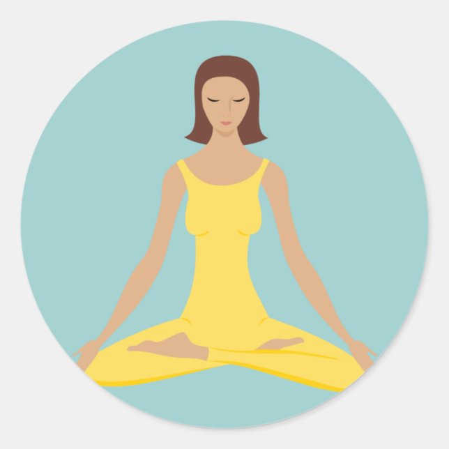 Yoga Pose Girl Classic Round Sticker (Front)