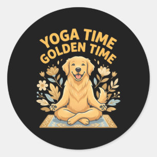 Yoga Pose Golden Retriever Yoga _1 Classic Round Sticker