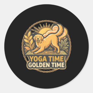 Yoga Pose Golden Retriever Yoga Classic Round Sticker