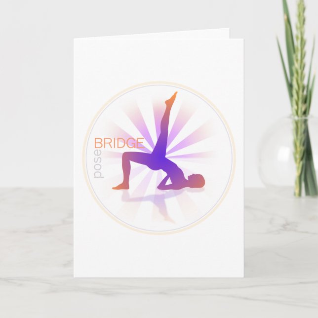Yoga Pose Greeting Card (bridge pose) (Front)