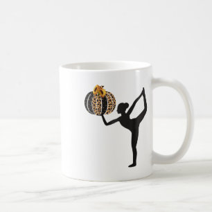 Yoga Pose Halloween Leopard Print Floral Coffee Mug