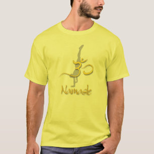 Yoga Pose handstand, om namaste yellow tshirts