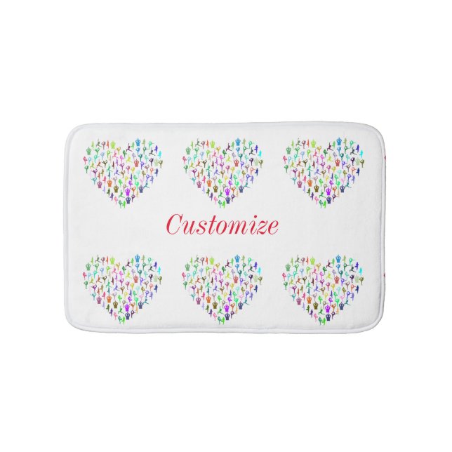 Yoga Pose Hearts Thunder_Cove Bath Mat (Front)