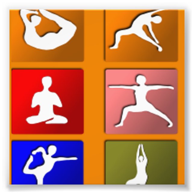 Yoga Pose Icons Photo Print (Front)