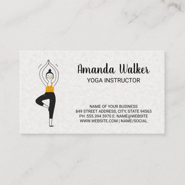 Yoga Pose Illustration Business Card (Front)