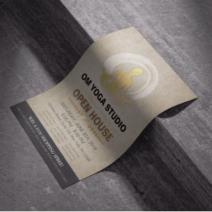 YOGA Pose Instructor Studio Open House ZEN Symbol Flyer