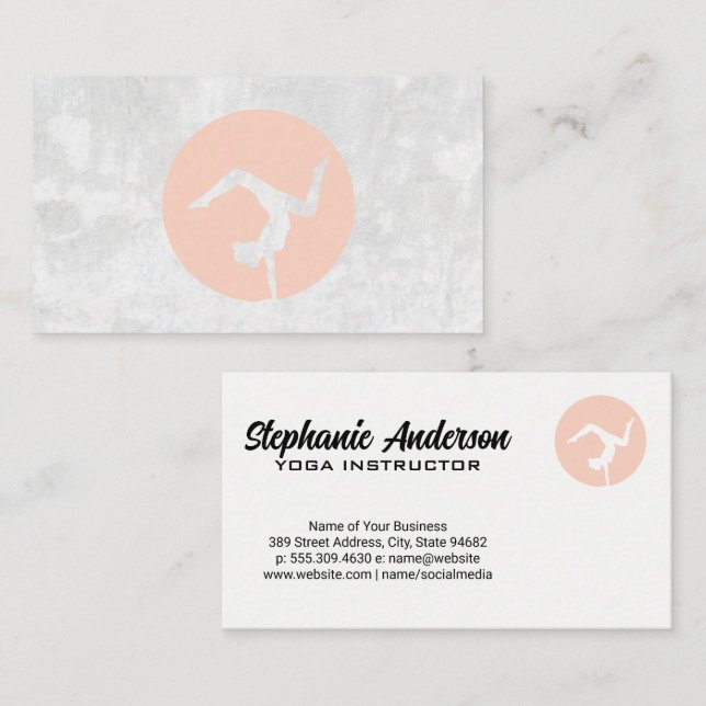 Yoga Pose Logo | Health and Fitness Business Card (Front/Back)