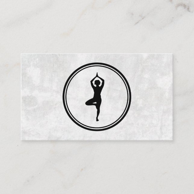Yoga Pose Logo | Textured Background Business Card (Front)