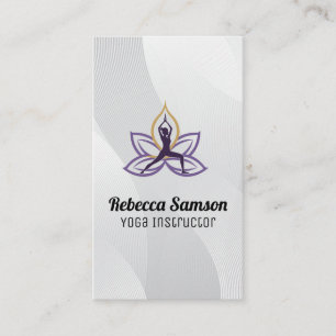 Yoga Pose   Lotus Flower Business Card