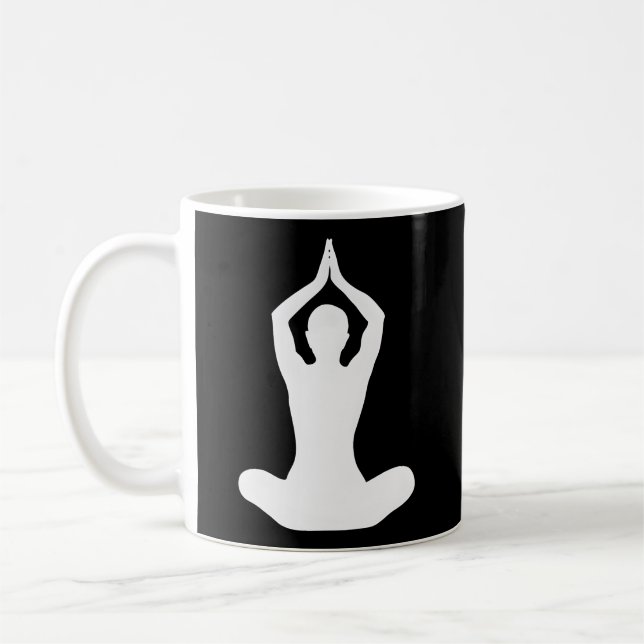 Yoga Pose Lotus Namaste Padmasana Pose Relaxation  Coffee Mug (Left)