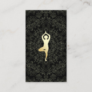 Yoga Pose Mandala Pattern Business Card