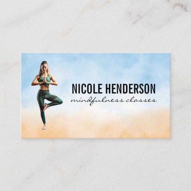 Yoga Pose | Meditation | Health Fitness Business Card (Front)