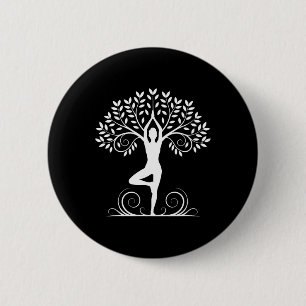 Yoga Pose Meditation Namaste Buddhism Tree _1 6 Cm Round Badge