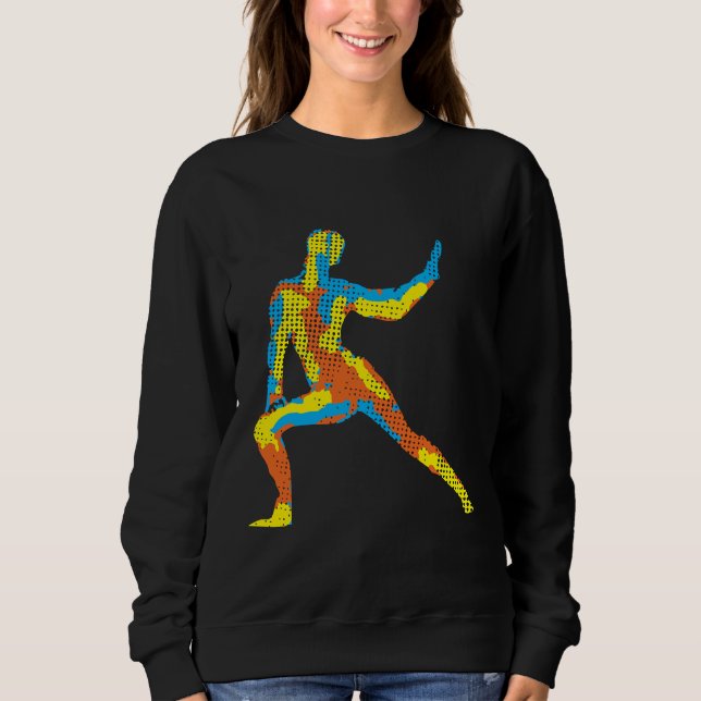 Yoga Pose Modern Colourful Sweatshirt (Front)