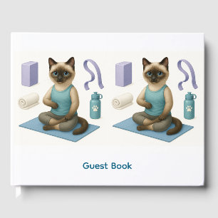 Yoga Pose Namaste for Siamese Cat Lovers  Guest Book