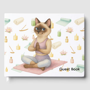 Yoga Pose Namaste for Siamese Cat Lovers  Guest Book