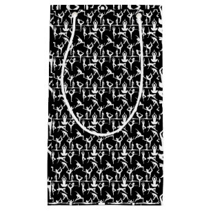 Yoga pose pattern 01.bx4.Black BG Small Gift Bag