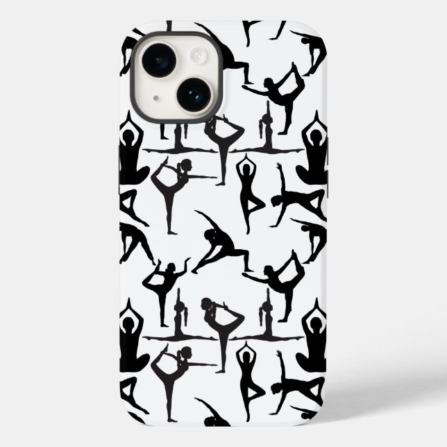 Yoga pose pattern 01.w BG Case-Mate iPhone Case (Back)