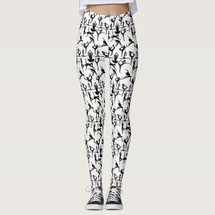 Yoga pose pattern 01.wx4.White GB Leggings