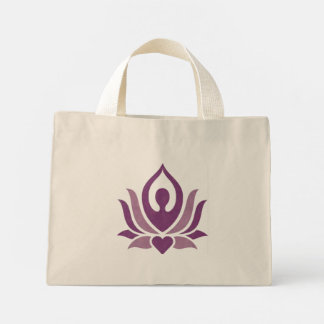 Yoga pose printed small tote bag