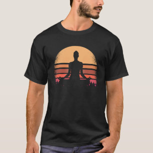 Yoga Pose Retro Meditation 80s Vintage Fitness Fle T-Shirt