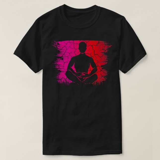 Yoga Pose Retro Vintage Sunset 11 T-Shirt (Design Front)