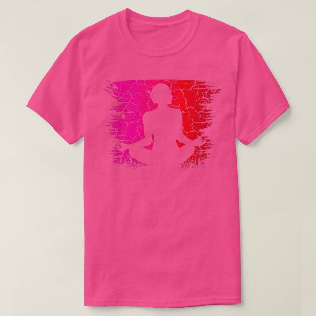 Yoga Pose Retro Vintage Sunset 32 T-Shirt (Design Front)