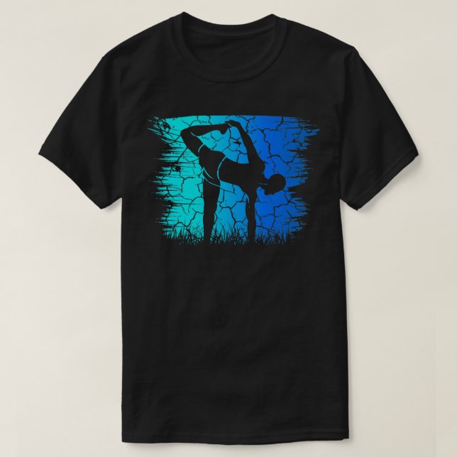 Yoga Pose Retro Vintage Sunset 5 T-Shirt (Design Front)