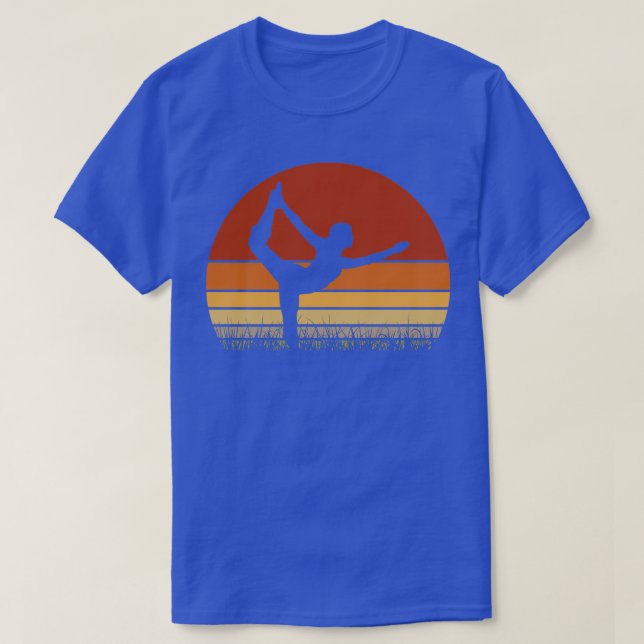 Yoga Pose Retro Vintage Sunset 6 T-Shirt (Design Front)