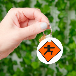 Yoga Pose Sign Key Ring