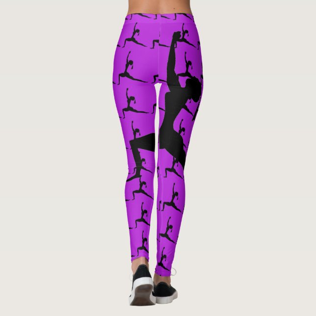 Yoga Pose Silhouette Leggings (Back)