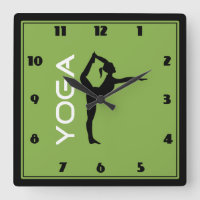 Yoga Pose Silhouette on Green Background
