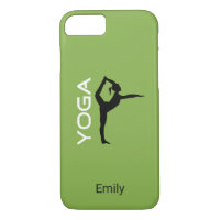 Yoga Pose Silhouette on Green Personalised