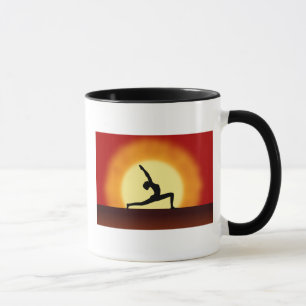 Yoga Pose Silhouette Sunrise Tea or Coffee Mug