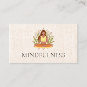 Yoga Pose Sitting Mandala Pattern Business Card