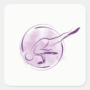 Yoga pose square sticker