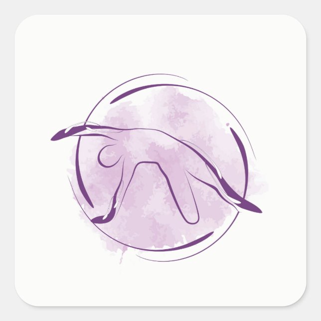 Yoga pose square sticker (Front)